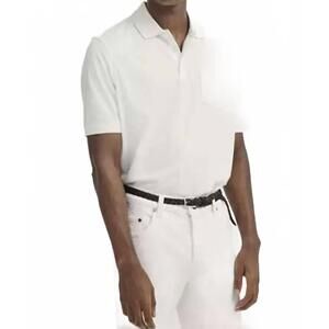 NEW BUGATTI breast pocket polo in white